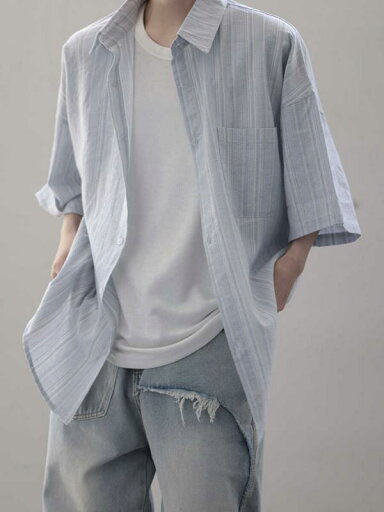 秋冬 コーデ メンズ 用 服 シンプル ファッション オシャレ 大人 かっこいい 大きいサイズ ストリート 紳士服 軽 エレガント 素 知 半袖 ストライプシャツ シルエット ゆったり シャツ 秋冬 コーデ メンズ 用 服 シンプル ファッション オシャレ 大人 かっこいい 大きいサイズ ストリート 紳士服 軽 エレガント 素 知 半袖 ストライプシャツ シルエット ゆったり シャツ