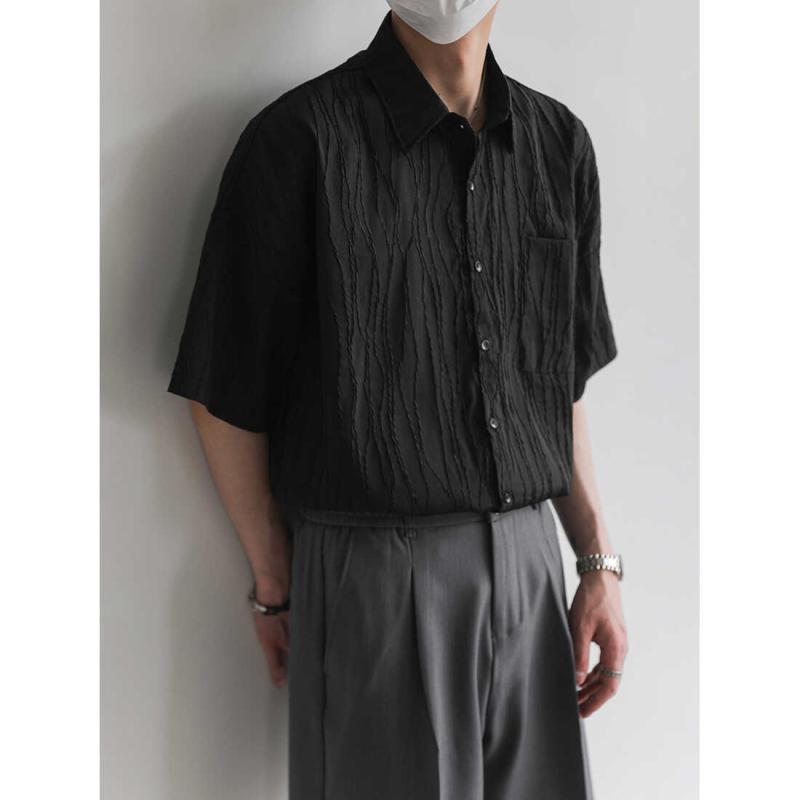 秋冬 コーデ メンズ 服 シンプル ファッション オシャレ 大人 かっこいい 大きいサイズ ストリート 紳士服 トップス 韓国スタイル ノーアイロン 半袖 シャツ