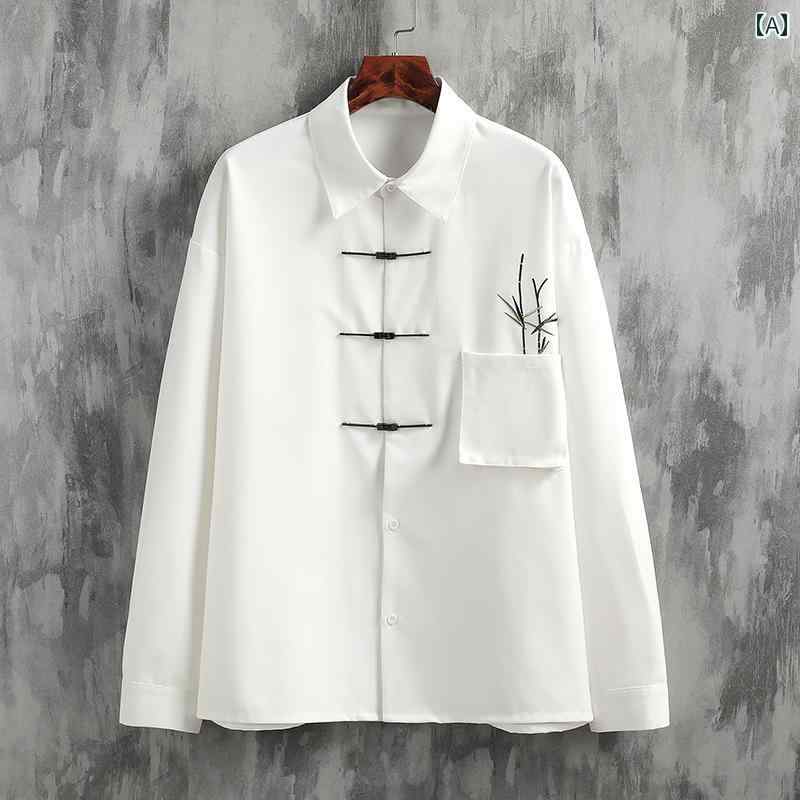 秋冬 コーデ メンズ 服 シンプル ファッション オシャレ 大人 かっこいい 大きいサイズ ストリート 紳士服 レトロ シャツ メタル バックル 長袖 トップス