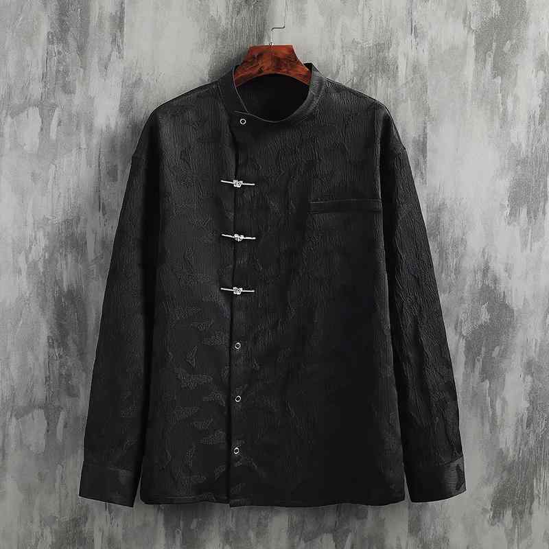 秋冬 コーデ メンズ 服 シンプル ファッション オシャレ 大人 かっこいい 大きいサイズ ストリート 紳士服 レトロ ジャカードジャケット ウェア エスニック 唐 スーツ トップス