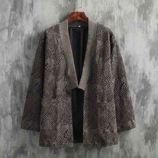 秋冬 コーデ メンズ 服 シンプル ファッション オシャレ 大人 かっこいい 大きいサイズ ストリート 紳士服 パイソン柄 ジャカード 道教 ローブ ウェア ショール 秋冬 コーデ メンズ 服 シンプル ファッション オシャレ 大人 かっこいい 大きいサイズ ストリート 紳士服 パイソン柄 ジャカード 道教 ローブ ウェア ショール