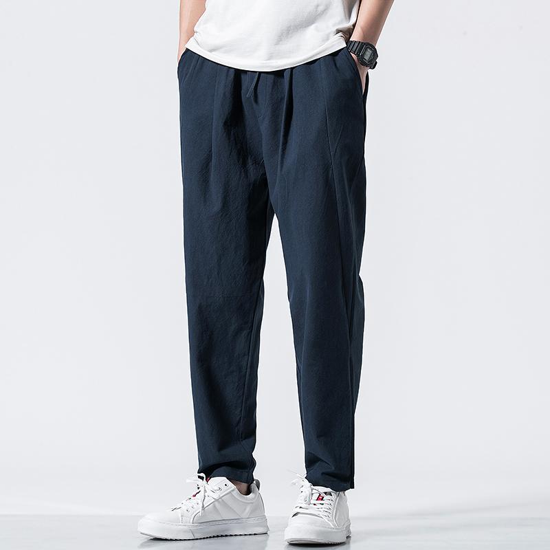 秋冬 コーデ メンズ 服 シンプル ファッション オシャレ 大人 かっこいい 大きいサイズ ストリート 紳士服 レトロ 軽 通気 リネン パンツ ストレート ズボン 綿 カジュアル