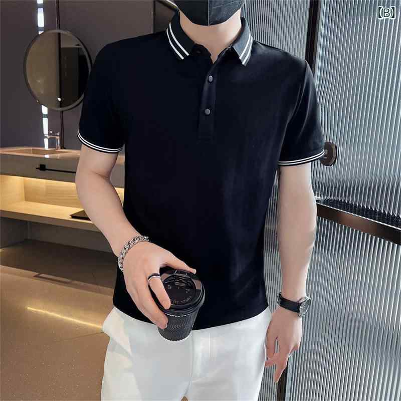 秋冬 コーデ メンズ 服 シンプル ファッション オシャレ 大人 かっこいい 大きいサイズ ストリート 紳士服 ポロシャツ 半袖 T シャツ カジュアル 韓国スタイル トップス