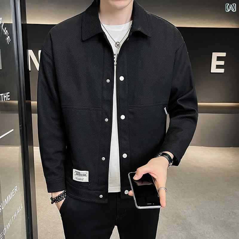 秋冬 コーデ メンズ 服 シンプル ファッション オシャレ 大人 かっこいい 大きいサイズ ストリート 紳士服 ジャケット 韓国スタイル カジュアル シンプル ソリッド カラー トップス ガウン