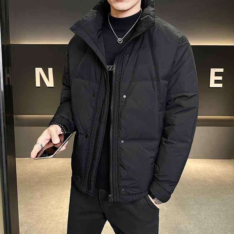 秋冬 コーデ メンズ 服 シンプル ファッション オシャレ 大人 かっこいい 大きいサイズ ストリート 紳士服 ハイエンド ダウン ジャケット 厚手 暖かい スタンドカラー フード レス