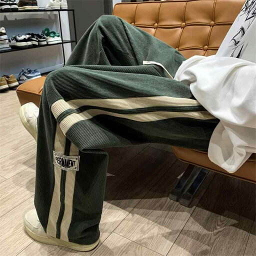 秋冬 コーデ メンズ 服 シンプル ファッション オシャレ 大人 かっこいい 大きいサイズ ストリート 紳士服 ダーク グリーン パンツ サイドストライプ ゆったり フロアレングス カジュアル 秋冬 コーデ メンズ 服 シンプル ファッション オシャレ 大人 かっこいい 大きいサイズ ストリート 紳士服 ダーク グリーン パンツ サイドストライプ ゆったり フロアレングス カジュアル