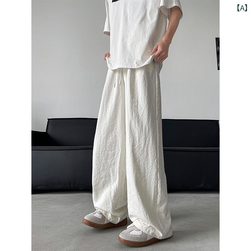 秋冬 コーデ メンズ 服 シンプル ファッション オシャレ 大人 かっこいい 大きいサイズ ストリート 紳士服 パンツ ワイド レッグ プリーツ レトロ カップル兼 ストレート フロア レングス