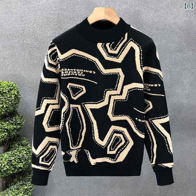 秋冬 コーデ メンズ 服 シンプル ファッション オシャレ 大人 かっこいい 大きいサイズ ストリート 紳士服 アプリコット ハーフ タートルネック セーター ミッド カラー セーター トップス