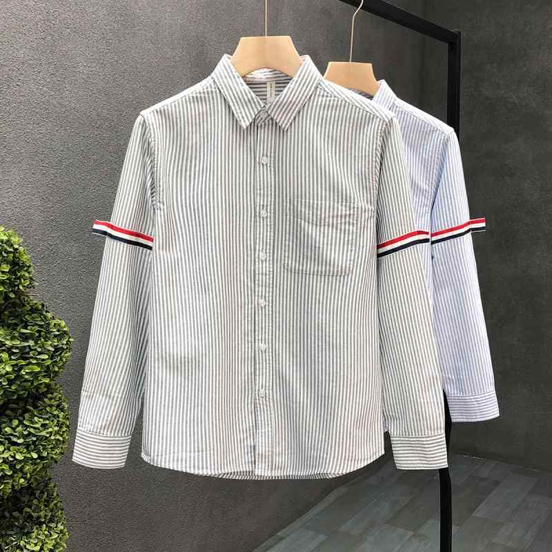 秋冬 コーデ メンズ 服 シンプル ファッション オシャレ 大人 かっこいい 大きいサイズ ストリート 紳士服 ハイエンド ストライプ カジュアル 長袖 シャツ アウタージャケット アメリカン レトロ