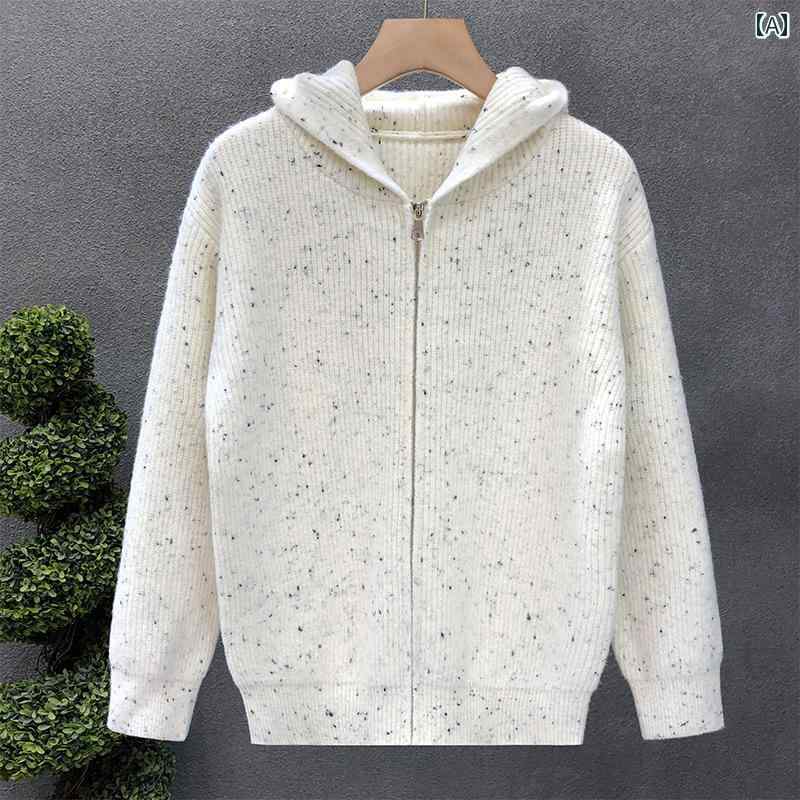 秋冬 コーデ メンズ 服 シンプル ファッション オシャレ 大人 かっこいい 大きいサイズ ストリート 紳士服 ストリート ジッパー セーター ジャケット アウター カーディガン トップス