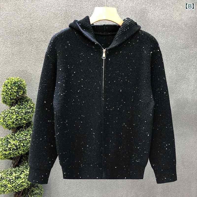 秋冬 コーデ メンズ 服 シンプル ファッション オシャレ 大人 かっこいい 大きいサイズ ストリート 紳士服 ストリート ジッパー セーター ジャケット アウター カーディガン トップス