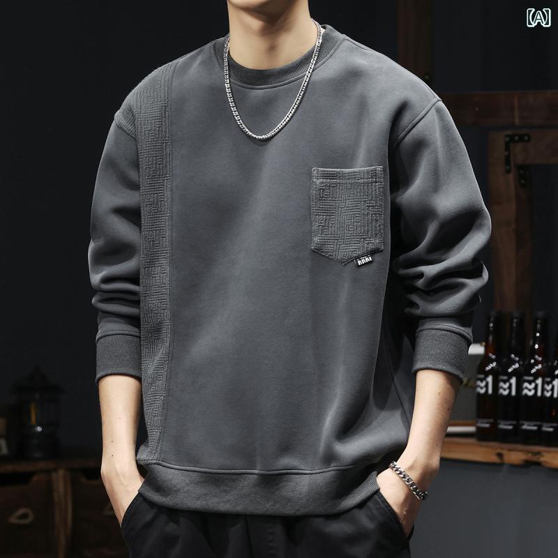 秋冬 コーデ メンズ 服 シンプル ファッション オシャレ 大人 かっこいい 大きいサイズ ストリート 紳士服 アメリカン レトロ スウェットシャツ パーカー 長袖 カジュアル トップス