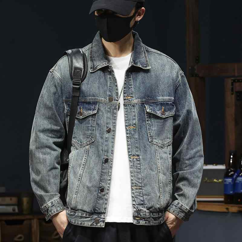 秋冬 コーデ メンズ 服 シンプル ファッション オシャレ 大人 かっこいい 大きいサイズ ストリート 紳士服 アメリカン レトロ ワークウェア デニムジャケット トップス ジャケット
