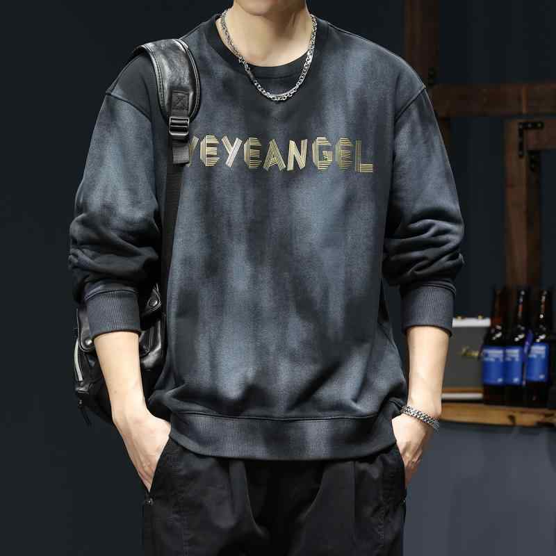 秋冬 コーデ メンズ 服 シンプル ファッション オシャレ 大人 かっこいい 大きいサイズ ストリート 紳士服 スウェットシャツ パーカー カジュアル ラウンドネック 長袖 T シャツ レイヤリング