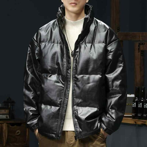 秋冬 コーデ メンズ 服 シンプル ファッション オシャレ 大人 かっこいい 大きいサイズ ストリート 紳士服 PU エコ レザー ダウン ジャケット ホワイトダックダウン スタンドカラー 秋冬 コーデ メンズ 服 シンプル ファッション オシャレ 大人 かっこいい 大きいサイズ ストリート 紳士服 PU エコ レザー ダウン ジャケット ホワイトダックダウン スタンドカラー