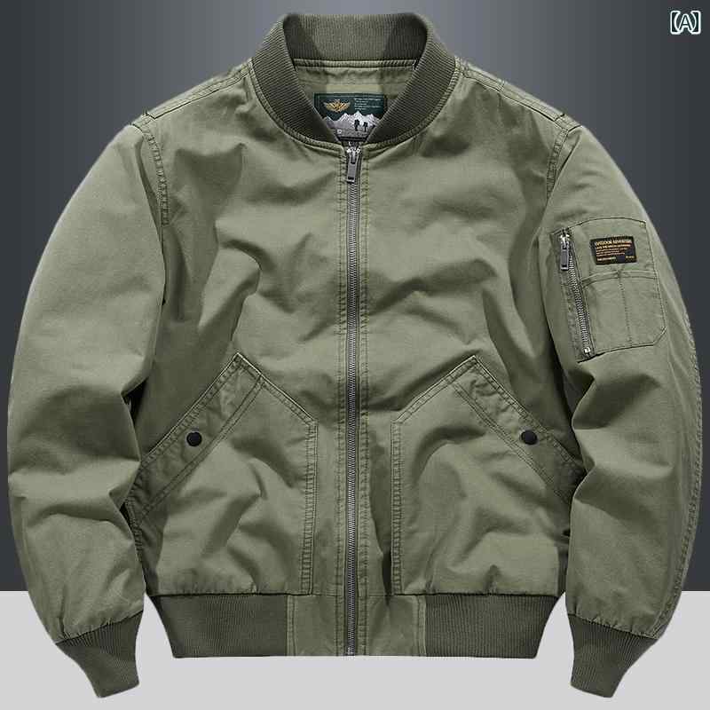 秋冬 コーデ メンズ 服 シンプル ファッション オシャレ 大人 かっこいい 大きいサイズ ストリート 紳士服 フライト ジャケット カジュアル トップス