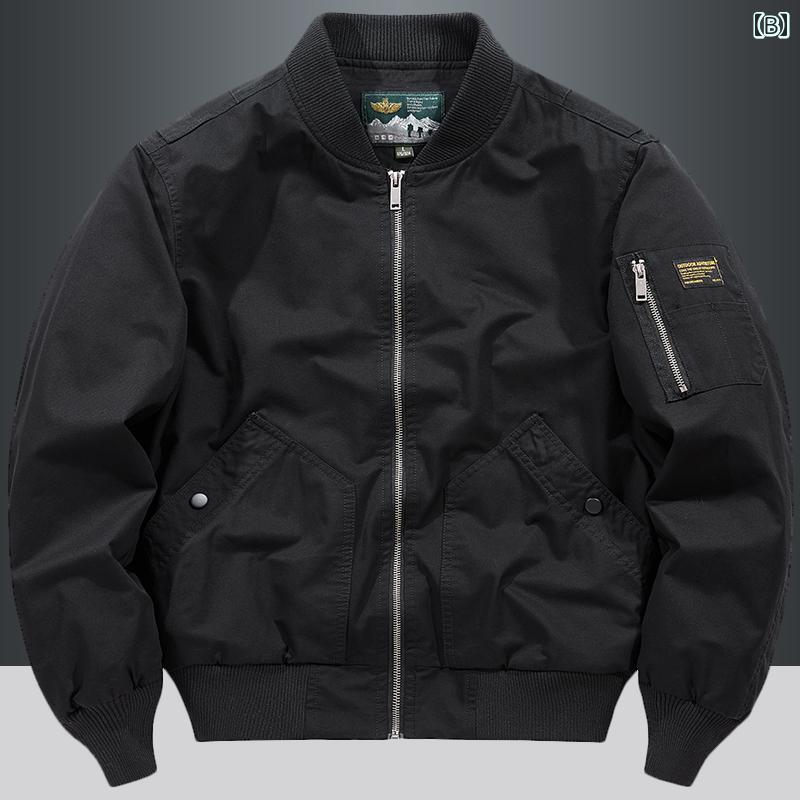 秋冬 コーデ メンズ 服 シンプル ファッション オシャレ 大人 かっこいい 大きいサイズ ストリート 紳士服 フライト ジャケット カジュアル トップス