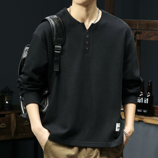 秋冬 コーデ メンズ 服 シンプル ファッション オシャレ 大人 かっこいい 大きいサイズ ストリート 紳士服 ハイエンド 綿 長袖 T シャツ ヘンリー カラー 厚手 セーター インナー ベース 秋冬 コーデ メンズ 服 シンプル ファッション オシャレ 大人 かっこいい 大きいサイズ ストリート 紳士服 ハイエンド 綿 長袖 T シャツ ヘンリー カラー 厚手 セーター インナー ベース