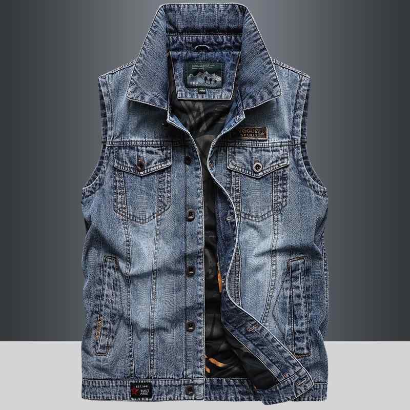 秋冬 コーデ メンズ 服 シンプル ファッション オシャレ 大人 かっこいい 大きいサイズ ストリート 紳士服 デニム ベスト カジュアル 韓国スタイル マルチ ポケット ワーク ノースリーブジャケット