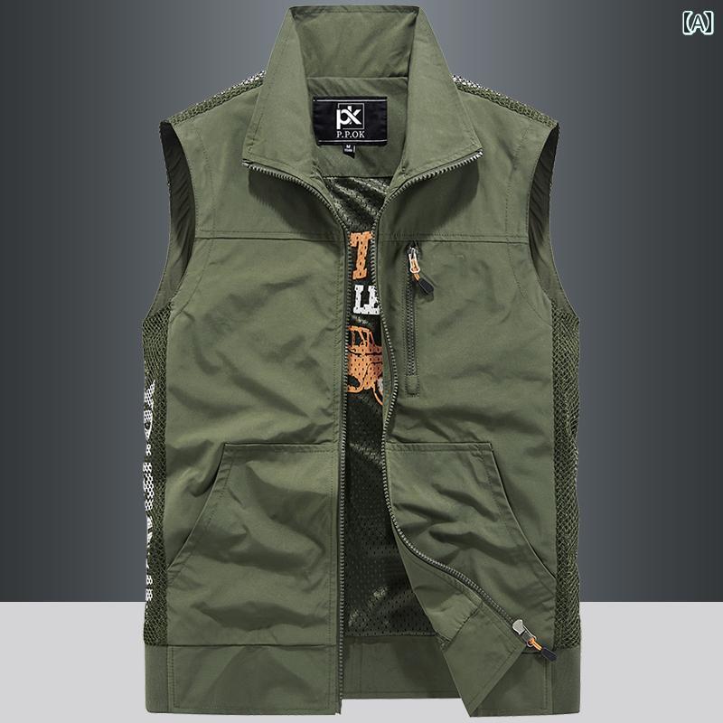 秋冬 コーデ メンズ 服 シンプル ファッション オシャレ 大人 かっこいい 大きいサイズ ストリート 紳士服 ベスト アウトドア カジュアル 薄手 アウターベスト トップス ジャケット