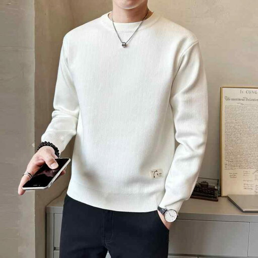 秋冬 コーデ メンズ 服 シンプル ファッション オシャレ 大人 かっこいい 大きいサイズ ストリート 紳士服 セーター 韓国スタイル スリム ラウンドネック 無地 トップス ニット 秋冬 コーデ メンズ 服 シンプル ファッション オシャレ 大人 かっこいい 大きいサイズ ストリート 紳士服 セーター 韓国スタイル スリム ラウンドネック 無地 トップス ニット