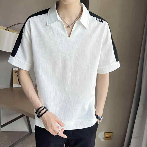 秋冬 コーデ メンズ 服 シンプル ファッション オシャレ 大人 かっこいい 大きいサイズ ストリート 紳士服 半袖 T シャツ カラー ブロック ストライプ トップス Vネック 秋冬 コーデ メンズ 服 シンプル ファッション オシャレ 大人 かっこいい 大きいサイズ ストリート 紳士服 半袖 T シャツ カラー ブロック ストライプ トップス Vネック