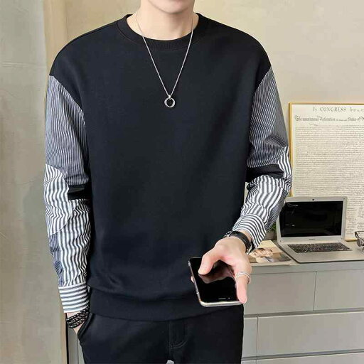 秋冬 コーデ メンズ 服 シンプル ファッション オシャレ 大人 かっこいい 大きいサイズ ストリート 紳士服 フェイク ツーピース スウェットシャツ パーカー ストライプ ステッチ カジュアル ジャケット 秋冬 コーデ メンズ 服 シンプル ファッション オシャレ 大人 かっこいい 大きいサイズ ストリート 紳士服 フェイク ツーピース スウェットシャツ パーカー ストライプ ステッチ カジュアル ジャケット