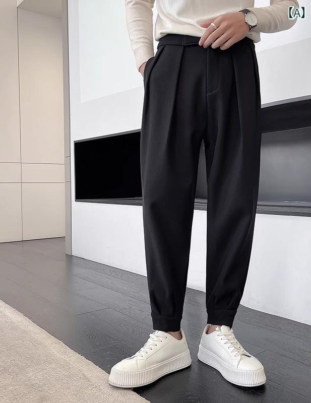 秋冬 コーデ メンズ 服 シンプル ファッション オシャレ 大人 かっこいい 大きいサイズ ストリート 紳士服 パンツ ゆったり ズボン スウェットパンツ ベルベット スポーツ