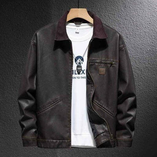 秋冬 コーデ メンズ 服 シンプル ファッション オシャレ 大人 かっこいい 大きいサイズ ストリート 紳士服 カジュアル エコ レザー ジャケット PU マット ゆったり アメリカン 秋冬 コーデ メンズ 服 シンプル ファッション オシャレ 大人 かっこいい 大きいサイズ ストリート 紳士服 カジュアル エコ レザー ジャケット PU マット ゆったり アメリカン