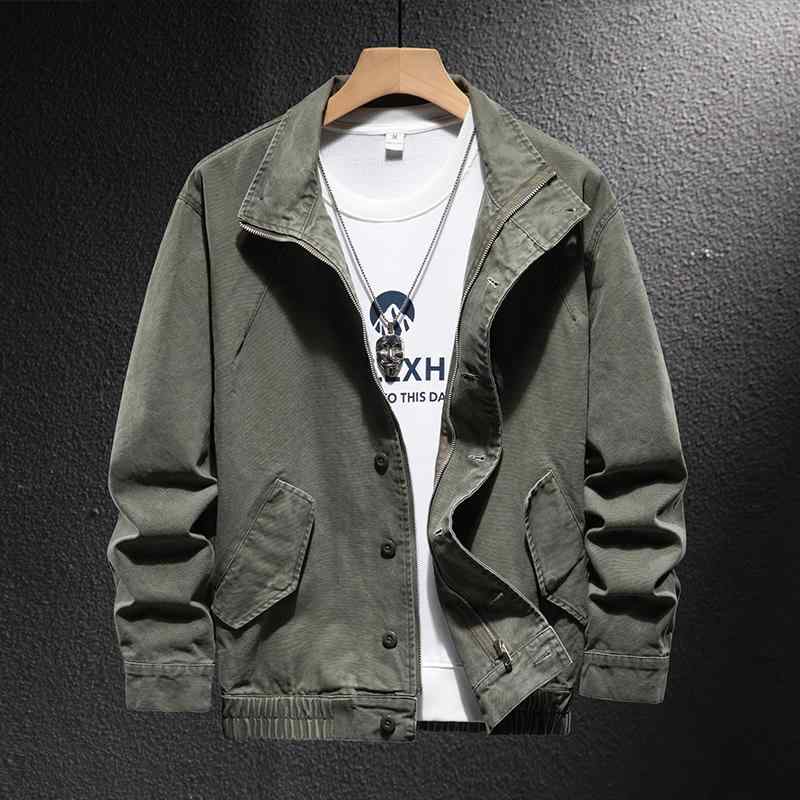 秋冬 コーデ メンズ 用 服 シンプル ファッション オシャレ 大人 かっこいい 大きいサイズ ストリート 紳士服 ジャケット ゆったり コットン 厚手 スタンドカラー アーミーグリーン ハイエンド 快適 アメリカン スタイル