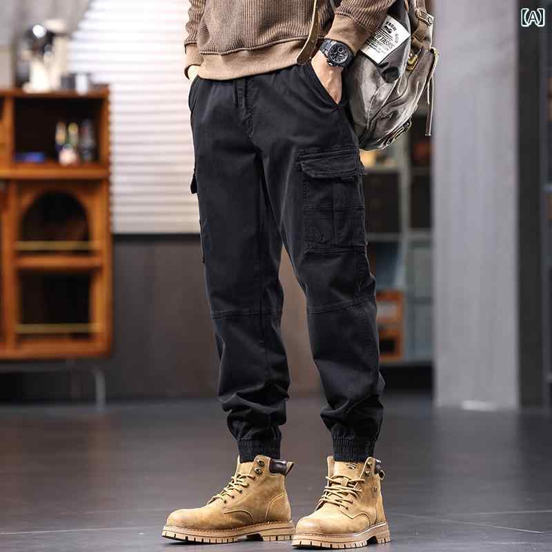 秋冬 コーデ メンズ 服 シンプル ファッション オシャレ 大人 かっこいい 大きいサイズ ストリート 紳士服 アメリカン レトロ ズボン アウトドア カジュアル パンツ