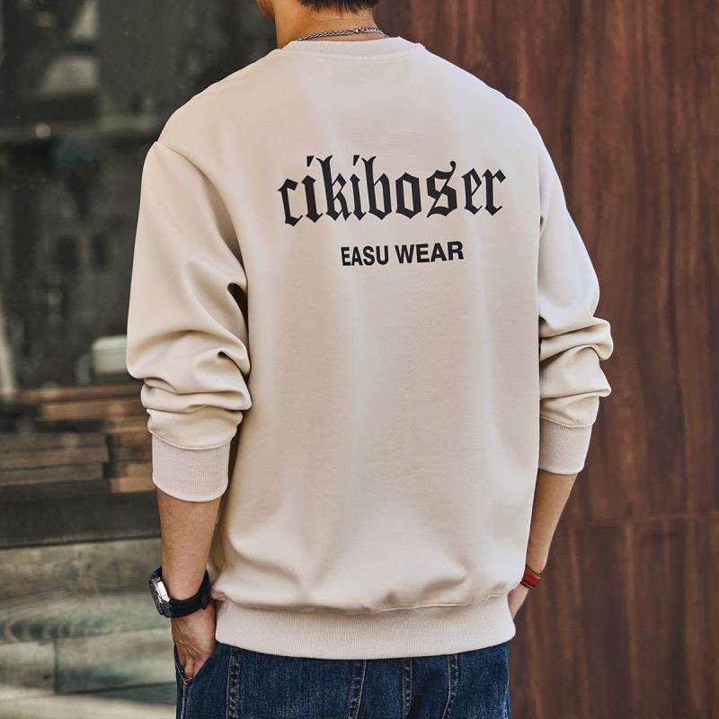 秋冬 コーデ メンズ 服 シンプル ファッション オシャレ 大人 かっこいい 大きいサイズ ストリート 紳士服 ハイエンド アメリカン ヘビー レトロ ラウンドネック スウェットシャツ パーカー 長袖 ボトムス T シャツ