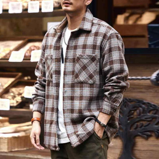秋冬 コーデ メンズ 服 シンプル ファッション オシャレ 大人 かっこいい 大きいサイズ ストリート 紳士服 レトロ ウール混紡 チェック柄 シャツ カジュアル 長袖 ジャケット 秋冬 コーデ メンズ 服 シンプル ファッション オシャレ 大人 かっこいい 大きいサイズ ストリート 紳士服 レトロ ウール混紡 チェック柄 シャツ カジュアル 長袖 ジャケット