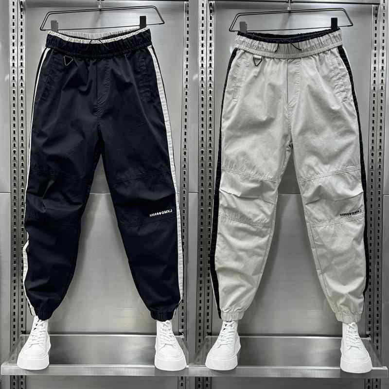 秋冬 コーデ メンズ 服 シンプル ファッション オシャレ 大人 かっこいい 大きいサイズ ストリート 紳士服 ストライプ カジュアル パンツ アンクル タイ 九分丈 薄型 速乾