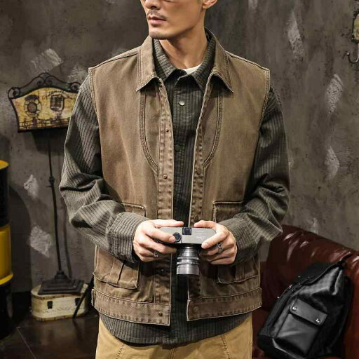 秋冬 コーデ メンズ 服 シンプル ファッション オシャレ 大人 かっこいい 大きいサイズ ストリート 紳士服 アメリカン レトロ ダメージ加工 ワークウェア マルチ ポケット ベスト ジャケット アウター アウトドア 機能的 秋冬 コーデ メンズ 服 シンプル ファッション オシャレ 大人 かっこいい 大きいサイズ ストリート 紳士服 アメリカン レトロ ダメージ加工 ワークウェア マルチ ポケット ベスト ジャケット アウター アウトドア 機能的