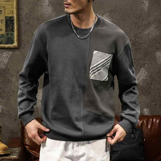 秋冬 コーデ メンズ 服 シンプル ファッション オシャレ 大人 かっこいい 大きいサイズ ストリート 紳士服 ヘビー ラウンドネック プルオーバー スウェットシャツ 長袖 T シャツ 秋冬 コーデ メンズ 服 シンプル ファッション オシャレ 大人 かっこいい 大きいサイズ ストリート 紳士服 ヘビー ラウンドネック プルオーバー スウェットシャツ 長袖 T シャツ