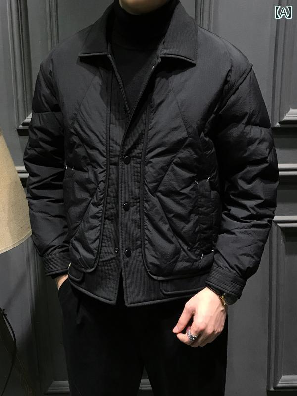 秋冬 コーデ メンズ 服 シンプル ファッション オシャレ 大人 かっこいい 大きいサイズ ストリート 紳士服 ダウン ジャケット アウター ハイエンド ダック 暖かい ビジネス
