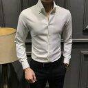 秋冬 コーデ メンズ 服 シンプル ファッション オシャレ 大人 かっこいい 大きいサイズ ストリート 紳士服 フレンチ Vネック 長袖 シャツ ハイエンド ワンピース ラージ カラー ビジネス スリム