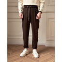 秋冬 コーデ メンズ 服 シンプル ファッション オシャレ 大人 かっこいい 大きいサイズ ストリート 紳士服 ストラップ ストレッチ ウエスト カジュアル パンツ ストレート 暖かい