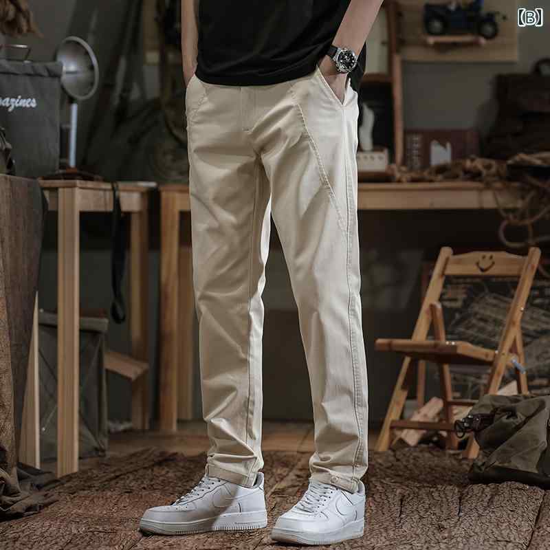 秋冬 コーデ メンズ 服 シンプル ファッション オシャレ 大人 かっこいい 大きいサイズ ストリート 紳士服 アメリカン レトロ ハイエンド ストレート ストレッチ スポーツ パンツ カジュアル