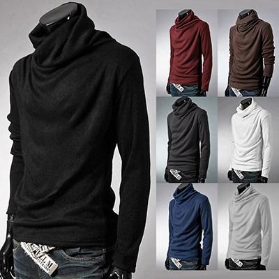 秋冬 コーデ メンズ 服 シンプル ファッション オシャレ 大人 かっこいい 大きいサイズ ストリート 紳士服 レイヤリング シャツ ハイネック 長袖 T カジュアル インナーウェア パイル カラー