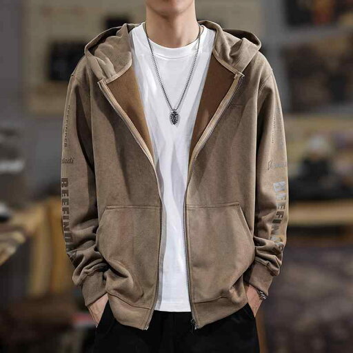 秋冬 コーデ メンズ 服 シンプル ファッション オシャレ 大人 かっこいい 大きいサイズ ストリート 紳士服 ハイエンド スエード カジュアル スウェット シャツ フード付き カーディガン コート カーキ トップス 秋冬 コーデ メンズ 服 シンプル ファッション オシャレ 大人 かっこいい 大きいサイズ ストリート 紳士服 ハイエンド スエード カジュアル スウェット シャツ フード付き カーディガン コート カーキ トップス
