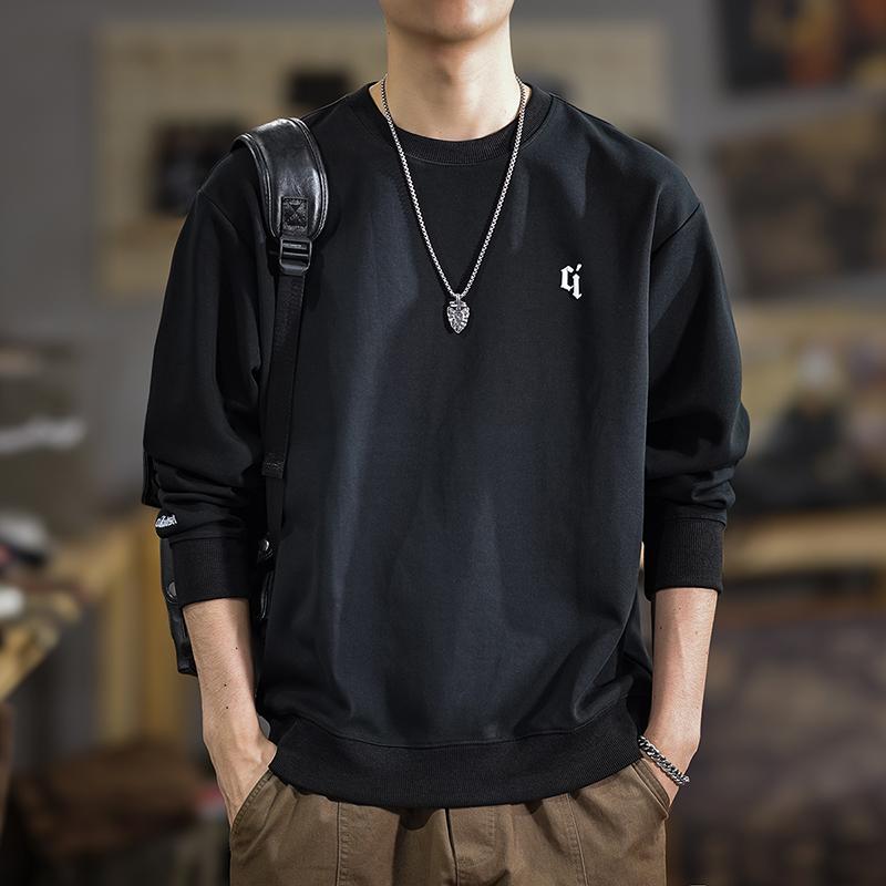 秋冬 コーデ メンズ 服 シンプル ファッション オシャレ 大人 かっこいい 大きいサイズ ストリート 紳士服 ヘビー ラウンドネック カジュアル スウェットシャツ アメリカン ベース レイヤー トップス