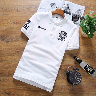 秋冬 コーデ メンズ 服 シンプル ファッション オシャレ 大人 かっこいい 大きいサイズ ストリート 紳士服 バッジ 白 ポロシャツ 半袖 T シャツ