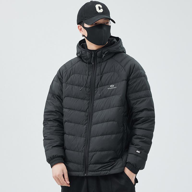 秋冬 コーデ メンズ 服 シンプル ファッション オシャレ 大人 かっこいい 大きいサイズ ストリート 紳士服 ダウン ジャケット アウター カジュアル フード付き コート トップス