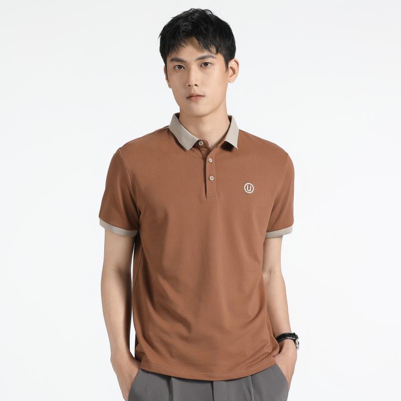 秋冬 コーデ メンズ 服 シンプル ファッション オシャレ 大人 かっこいい 大きいサイズ ストリート 紳士服 普段着 通勤ウェア 白 ポロシャツ 半袖 ハイエンド 無地 トップス スリム T シャツ