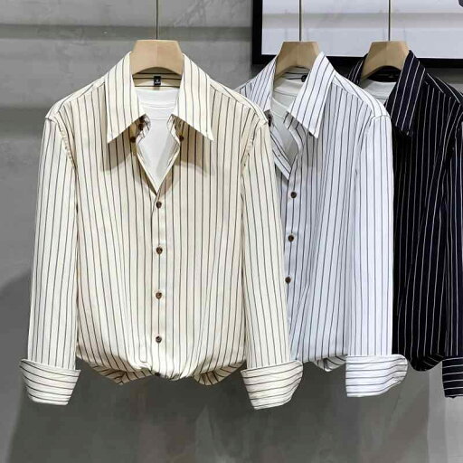 秋冬 コーデ メンズ 服 シンプル ファッション オシャレ 大人 かっこいい 大きいサイズ ストリート 紳士服 ストライプシャツ 長袖 スリムフィット ライト ハイエンド ビジネス シャツ 秋冬 コーデ メンズ 服 シンプル ファッション オシャレ 大人 かっこいい 大きいサイズ ストリート 紳士服 ストライプシャツ 長袖 スリムフィット ライト ハイエンド ビジネス シャツ
