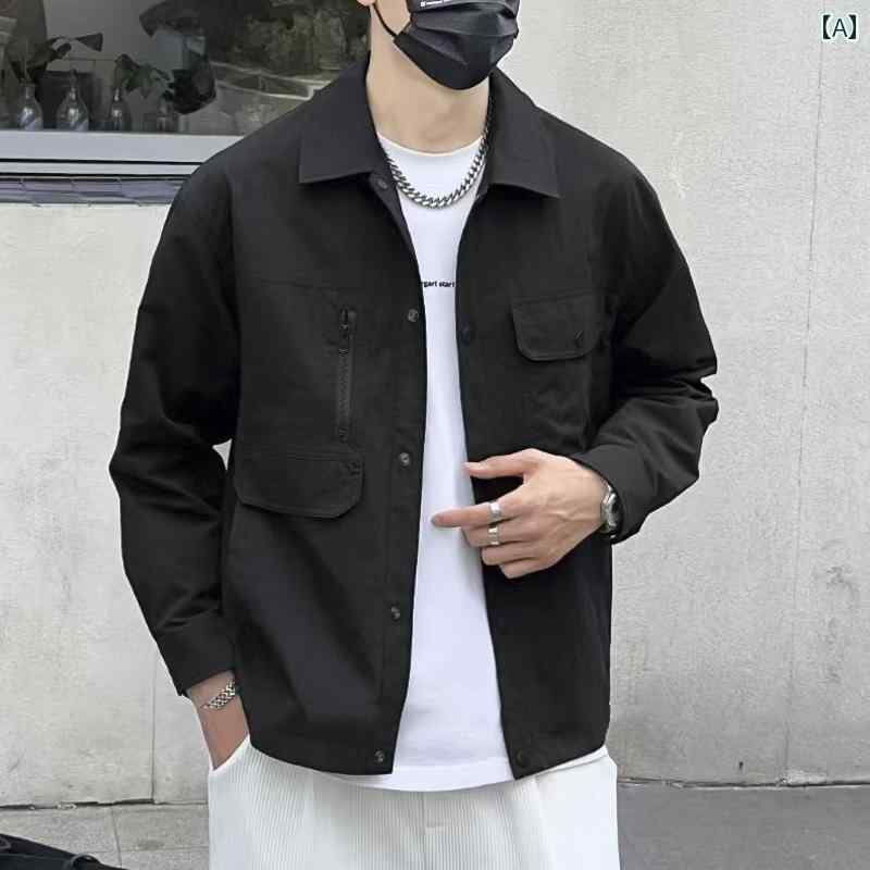 秋冬 コーデ メンズ 服 シンプル ファッション オシャレ 大人 かっこいい 大きいサイズ ストリート 紳士服 ワークシャツ ジャケット アウター 長袖 カジュアル シャツ