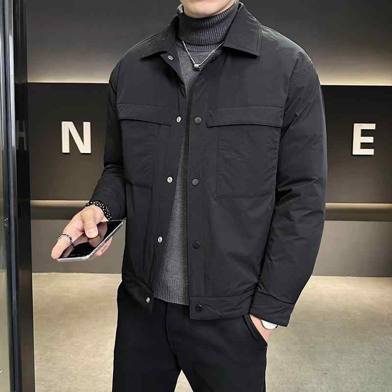 秋冬 コーデ メンズ 服 シンプル ファッション オシャレ 大人 かっこいい 大きいサイズ ストリート 紳士服 シャツ ライト ダウン ジャ..