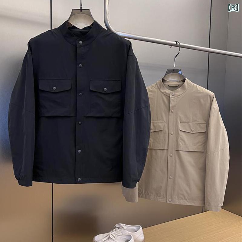 秋冬 コーデ メンズ 服 シンプル ファッション オシャレ 大人 かっこいい 大きいサイズ ストリート 紳士服 シャツ ジャケット アウター ハイエンド 薄手 カジュアル